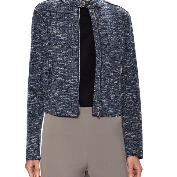 THEORY Navy Bavewick Branson Moto Jacket - SMALL - Picture 2 of 13